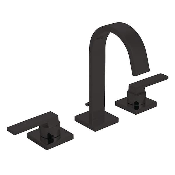 Speakman Lura 8 in. Widespread 2-Handle Bathroom Faucet with Pop-Up Drain Assembly in Matte Black