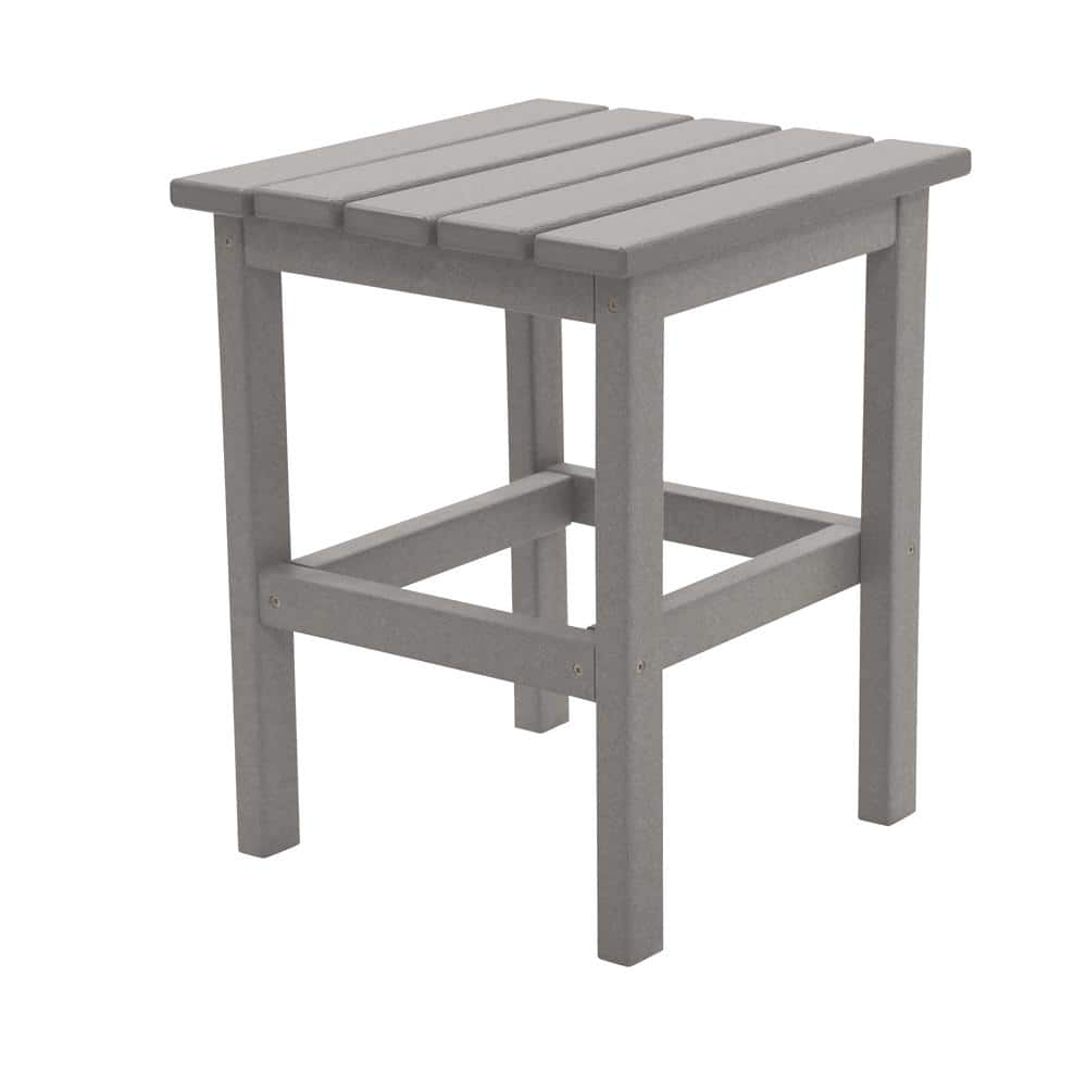 DUROGREEN Icon Light Gray Square Plastic Outdoor Side Table SST1515LG ...