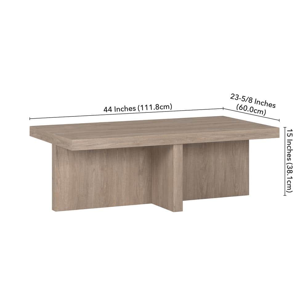Antiqued Gray Oak Rectangular Outdoor Cocktail Table