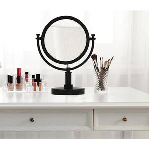 8 in. x 15 in. x 5 in. Vanity Top Single Makeup Mirror 2X Magnification in Oil Rubbed Bronze