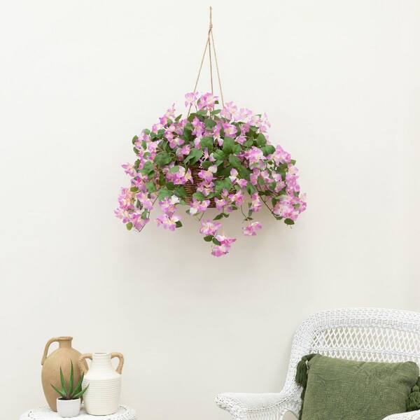 StyleWell 18 in. UV Resistant Artificial Bougainvillea in Hanging