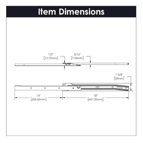 18 in. Side Mount Drawer Slide (1-Pack) 18 in. Side Mount Drawer Slide (1-Pack)