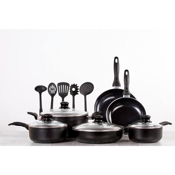 Unbranded 15-Pieces Nonstick Ceramic Cookware Set with Lids and Utensils