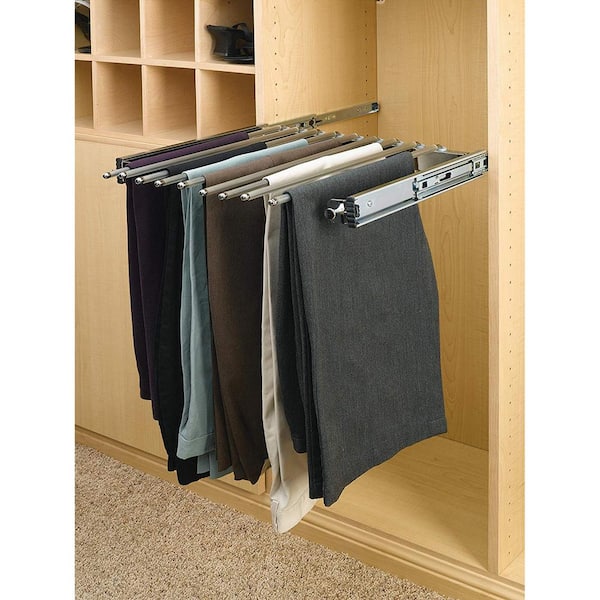 9 Arms Trousers Rack Pull Out Sliding Pants Hanger Holder Closet Organizer  Rack | eBay