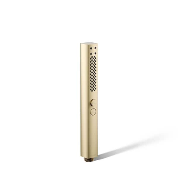 KOHLER Shiftplus Square 2-Spray Wall Mount Handheld Shower Head 2.5 GPM in Vibrant French Gold