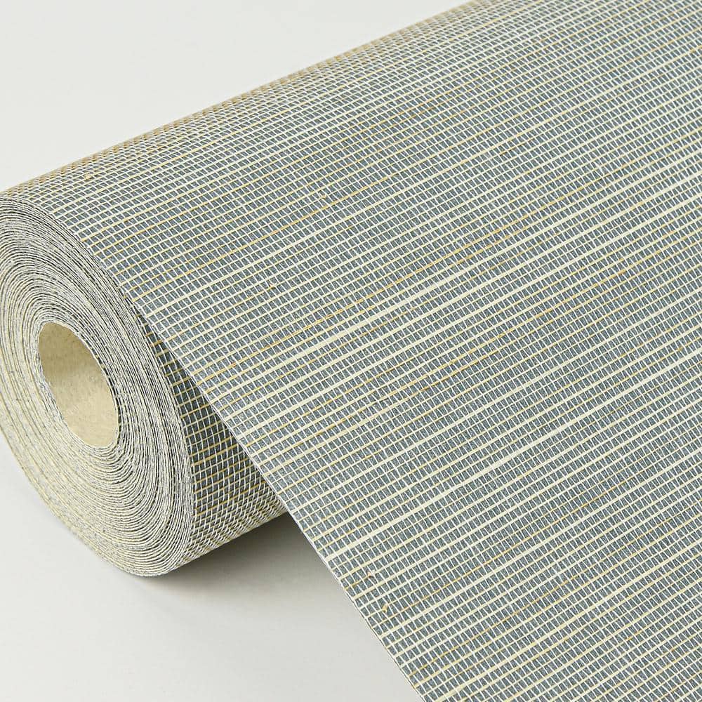 Aqua Non-Pasted Grasscloth Wallpaper Roll