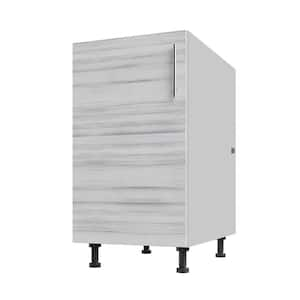 Miami White Wash Matte 18 in. x 34.5 in. x 27 in. Flat Panel Stock Assembled Base Kitchen Cabinet Full Height