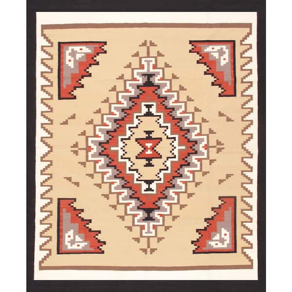 Tuscany Beige/Black 8 ft. x 10 ft. Geomatric Area Rug