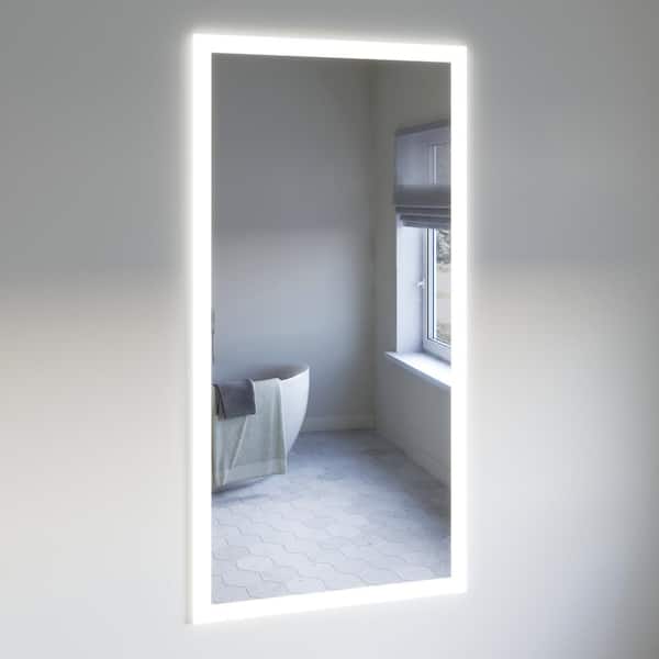 Fresca Angelo 36 in. W x 71 in. H Rectangular Frameless LED Light and Defogger Wall Mount Bathroom Vanity Mirror