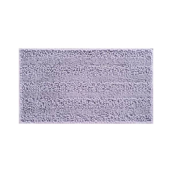 FloorPops Purple 15.35 in. x 23.62 in. Flower Stone Non Slip Bath