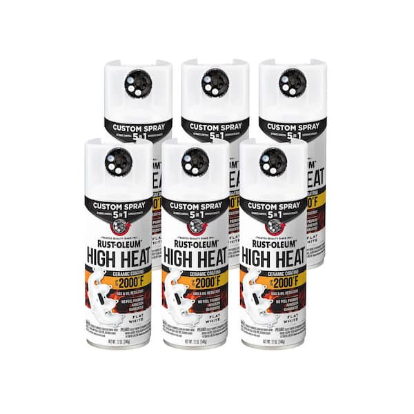 12 oz. High Heat 5-in-1 Flat White Protective Enamel Spray Paint (Case of 6)