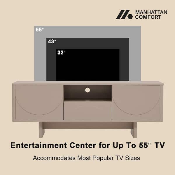 Manhattan Comfort Ella Modern Mocha TV Stand Fits TV's up to 55 in