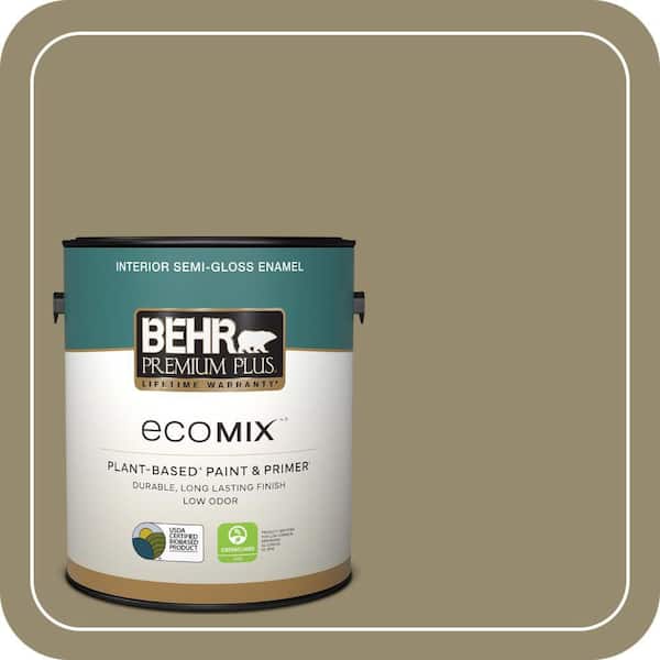 1 gal. #PPU8-04 Urban Safari Semi-Gloss Enamel EcoMix Plant-Based Interior Paint & Primer