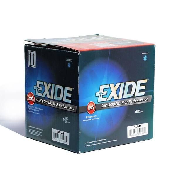 Exide SuperCrank Lead Acid 14A-A2 Powersport Battery 14A-A2 - The