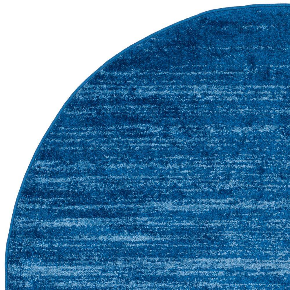 Adirondack Light Blue and Dark Blue Round Area Rug