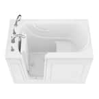 Builder's Choice 53 in. Left Drain Quick Fill Walk-In Soaking Bath Tub in White