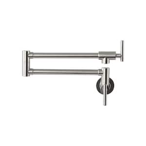 Modern Wall Mount Pot Filler in Brushed Nickel