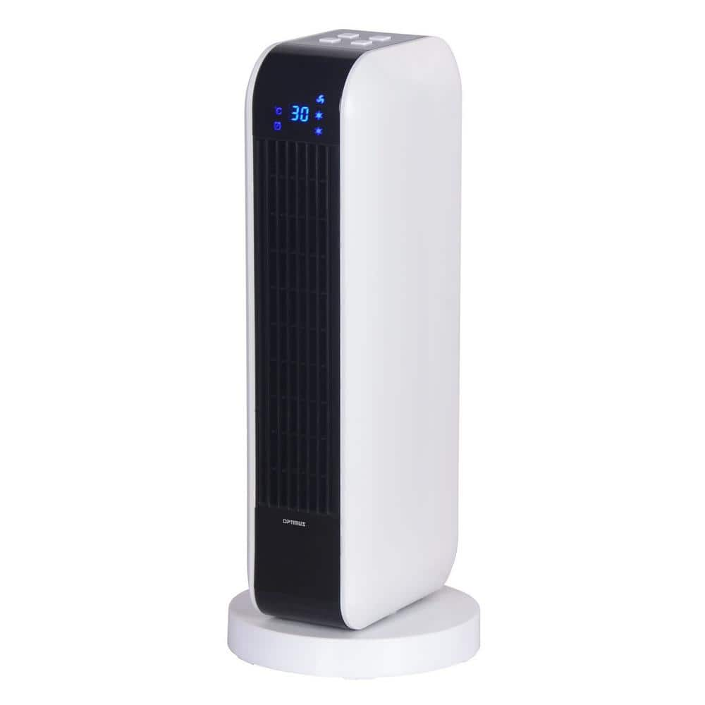 Optimus 17 in. Oscillating Tower Electric Ceramic Space Heater with Remote Control