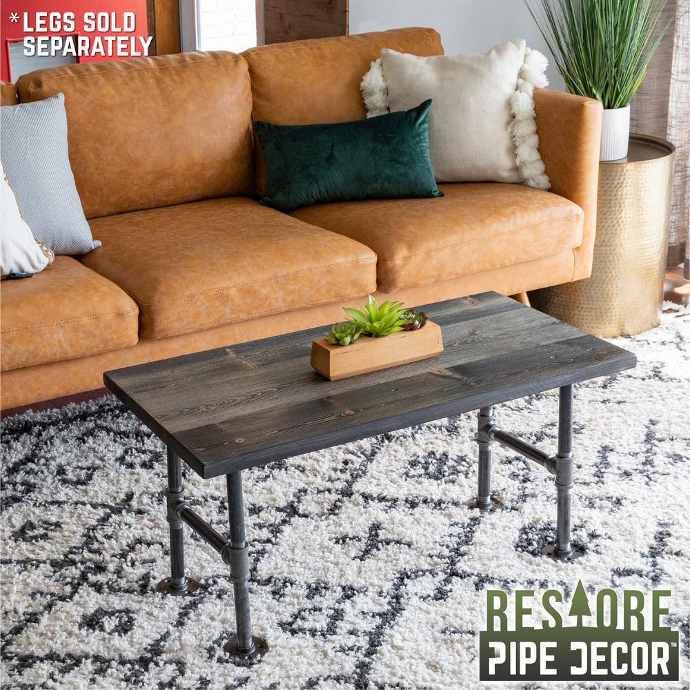 Boulder Black Rustic Solid Pine Coffee Tabletop
