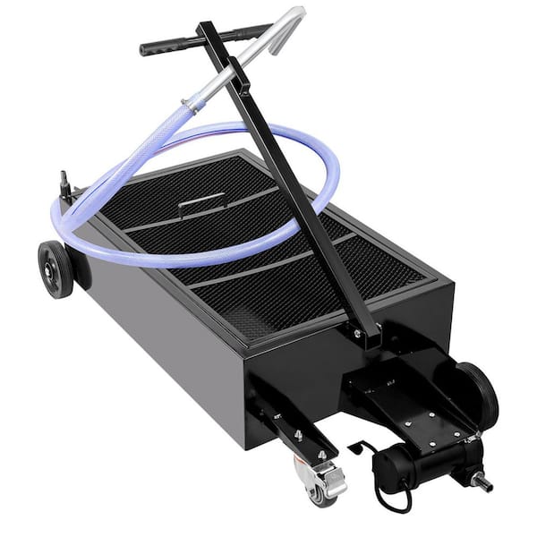 25 Gal. Oil Drain Pan, 95L Low Profile with Electric Pump, Hose, Foldable Hand and Swivel Casters, Trucks Oil Draining