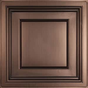 Madison Faux Bronze 2 ft. x 2 ft. Lay-in Coffered Ceiling Panel (Case of 6)