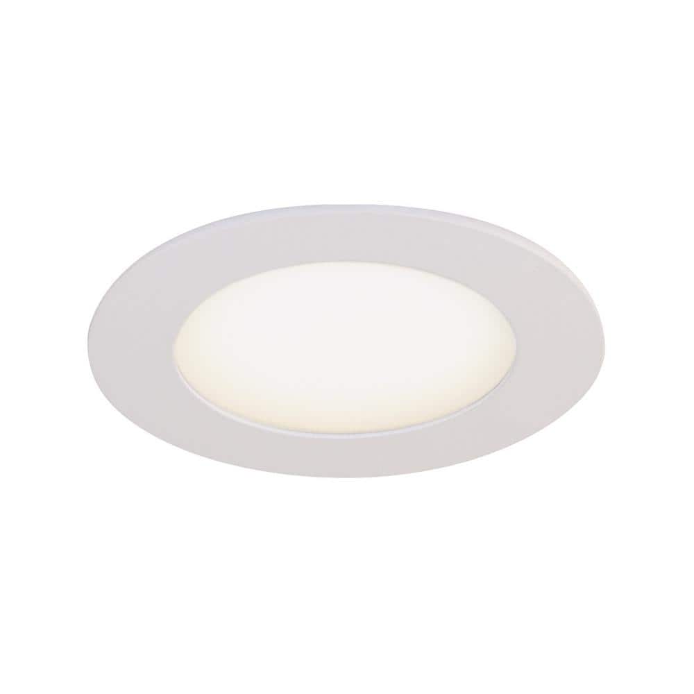 Matte White Round Dimmable LED Recessed Lighting Kit (4-Pack)