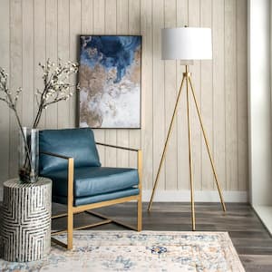 Wales 66 in. Gold Floor Lamp with Shade