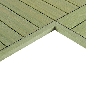 1/12 ft. x 1 ft. Quick Deck Composite Deck Tile Inside Corner Trim in Irish Green (2-Pieces/Box)