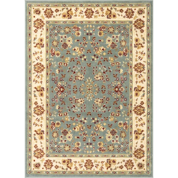 Well Woven Miami Bijar Classic Traditional Oriental Blue 5 ft. x 7 ft. Area Rug