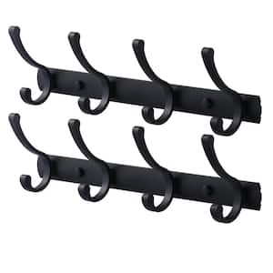 2 Pack Wall Mounted Bathroom J-Hook Robe/Towel Hook in Matte Black