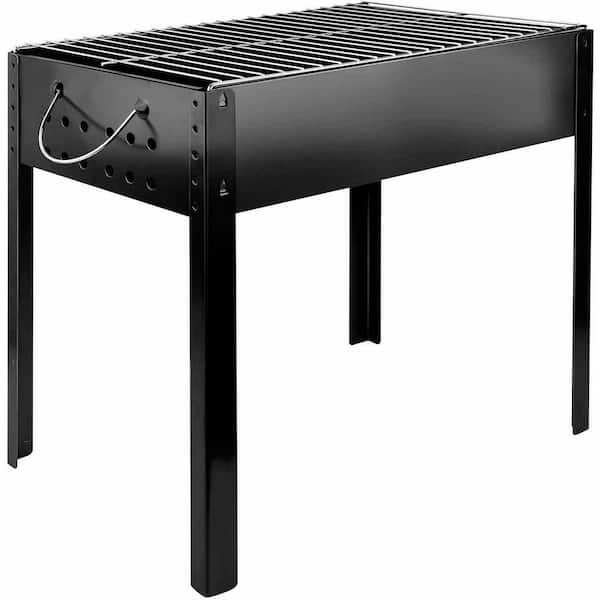 Zeus & Ruta 20 in. Portable Charcoal Grill Tabletop Barbecue Grill in Black, Detachable Grill, Camping Grill BBQ