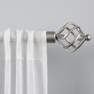 Torch 36 in. - 72 in. Adjustable 1 in. Single Curtain Rod Kit in Matte Silver with Finial