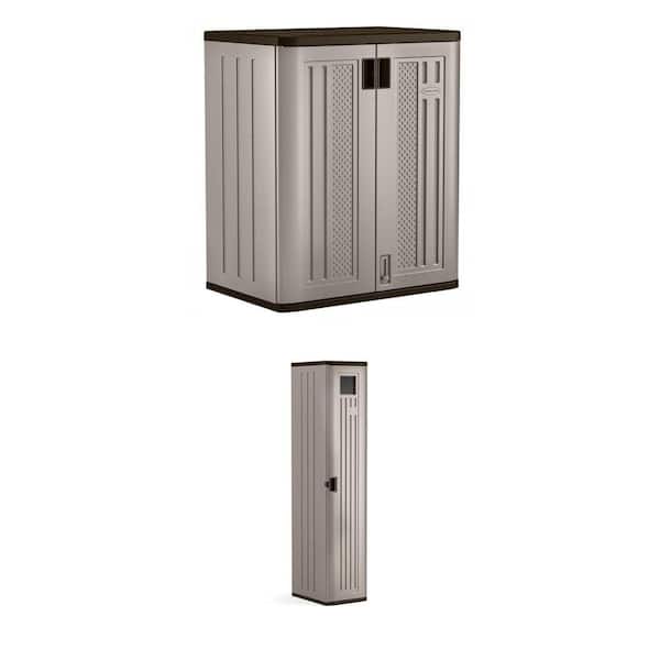 Platinum Garage Base Cabinet (30 in. W) and 2-Shelf Resin Tall Storage Locker (72 in. H) Combo