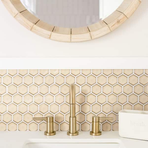 Hudson Due 2" Hex Caffe 10-7/8 in. x 12-5/8 in. Porcelain Mosaic Tile (9.7 sq. ft./Case)