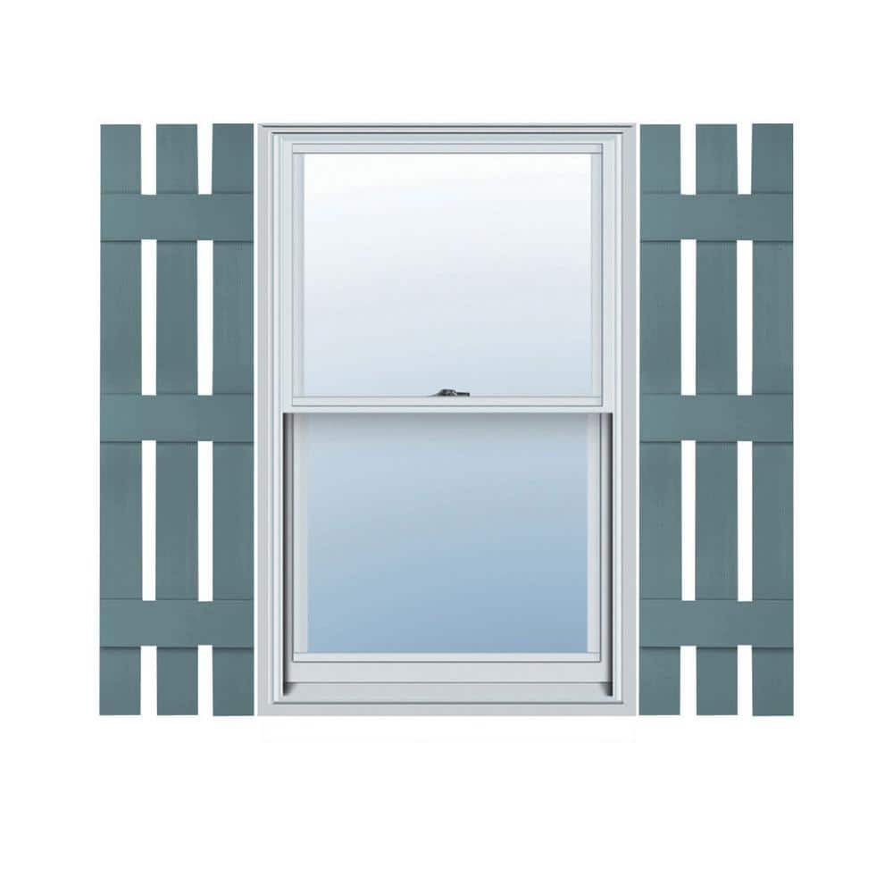 Wedgewood Blue Vinyl Board and Batten Shutters, 12'' x 67''