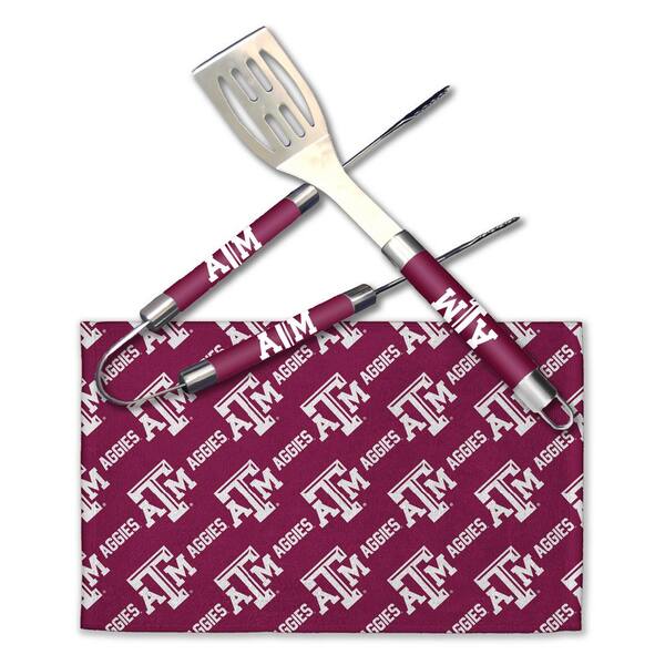 THE NORTHWEST GROUP NCAA Texas A and M Stainless Steel BBQ Grilling Utensil Set Outdoor Kitchen Accessories