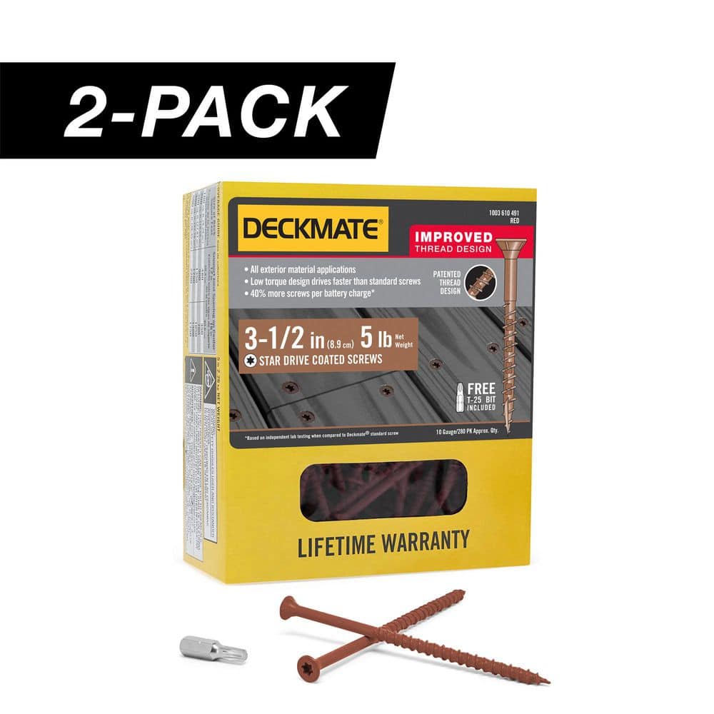 2-Pack #9 x 3-1/2 in. Red Star Drive Flat-Head Wood Deck Screw (10 lb / 560-Piece) price history on PriceWatchPro