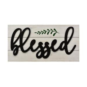 Blessed Wood and Metal Wall Decorative Sign