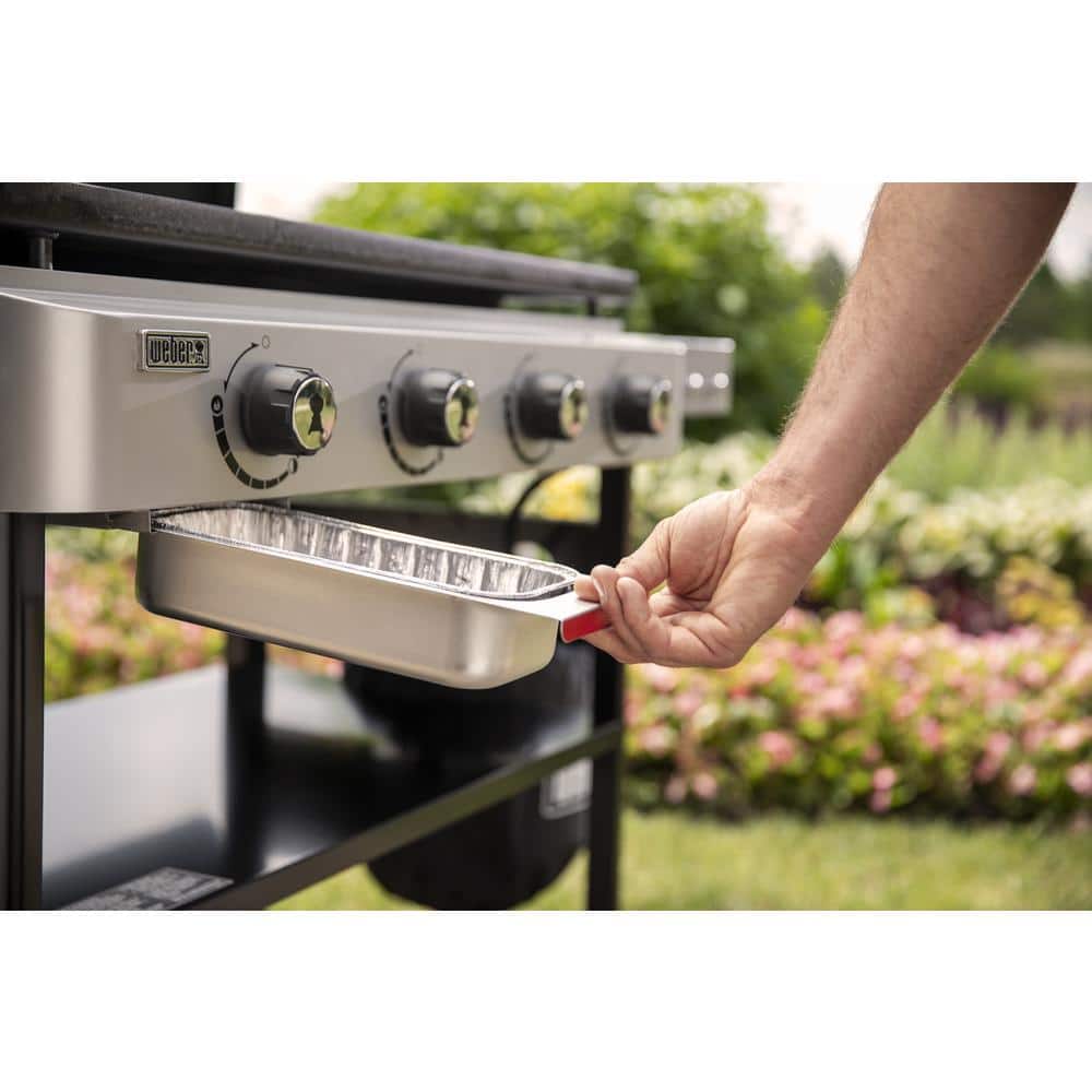 Weber 36-Inch Black Propane Gas Griddle with Side Tables