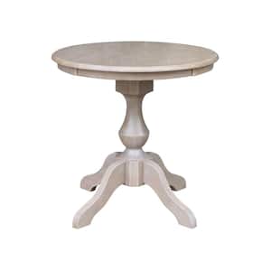 Sophia 30 in. Round Weathered Taupe Gray Pedestal Dining Table