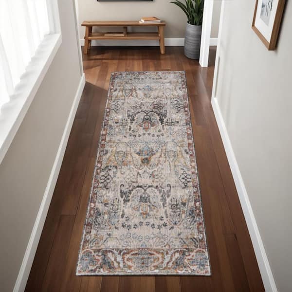 Black 2 x 8 ft. Loomed Ikat Runner Indoor Area Rug