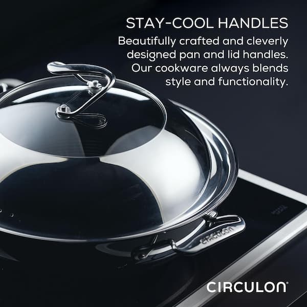 Circulon Clad Stainless Steel Saucepan with Glass Lid and Hybrid