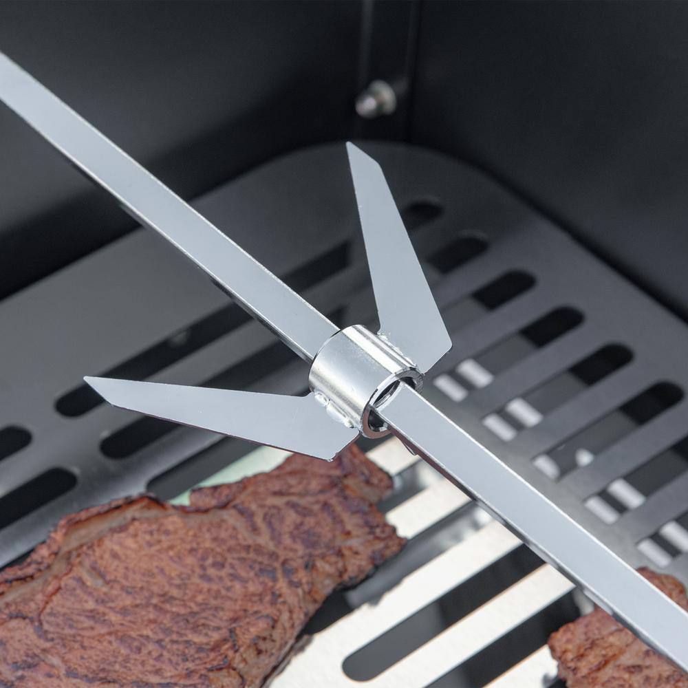Stainless Steel Rotisserie Grill with Foldable Shelves