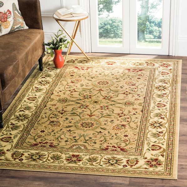 Lyndhurst Beige/Ivory 4 ft. x 6 ft. Border Area Rug