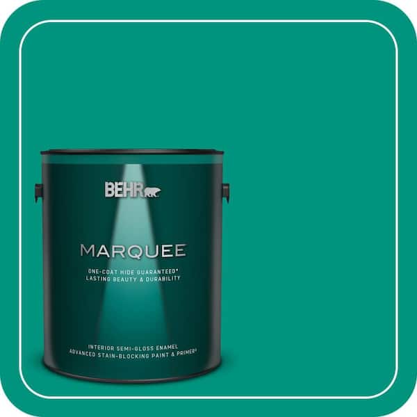 BEHR MARQUEE 1 gal. #S-G-480 Aqua Waters Semi-Gloss Enamel Interior Paint & Primer