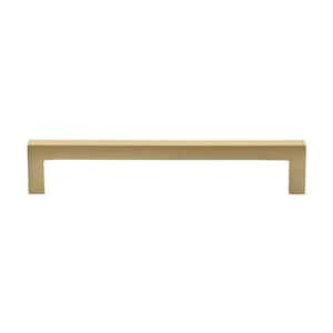 6-1/4 in. Satin Gold Solid Square Slim Cabinet Drawer Bar Center-to-Center Pulls (10-Pack)