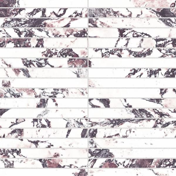 Touche Brick Stacked Rubis 12 in. x 12 in. Porcelain Floor and Wall Mosaic Tile (8.82 sq. ft./Case)