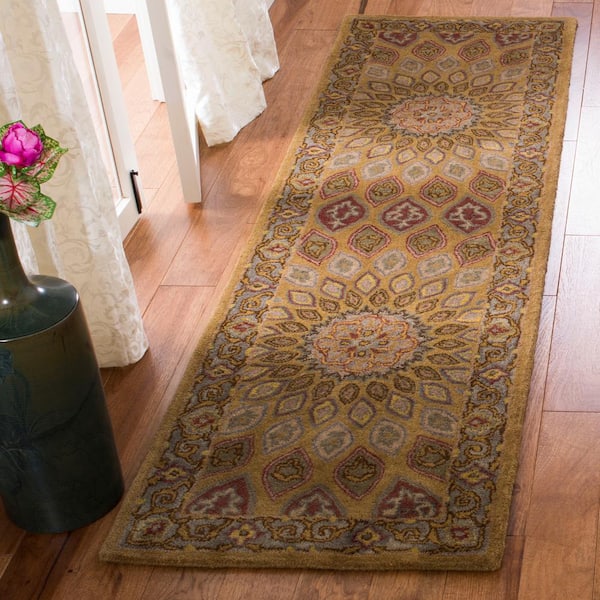 Heritage Light Brown/Grey 2 ft. x 6 ft. Border Runner Rug
