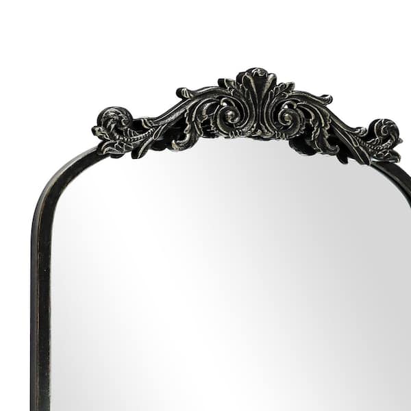 LuxHomez 24 in. W x 35.8 in. H Black Vintage Arched Metal Frame