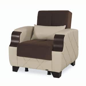 Estrella Collection Dark Brown Convertible Armchair with Storage